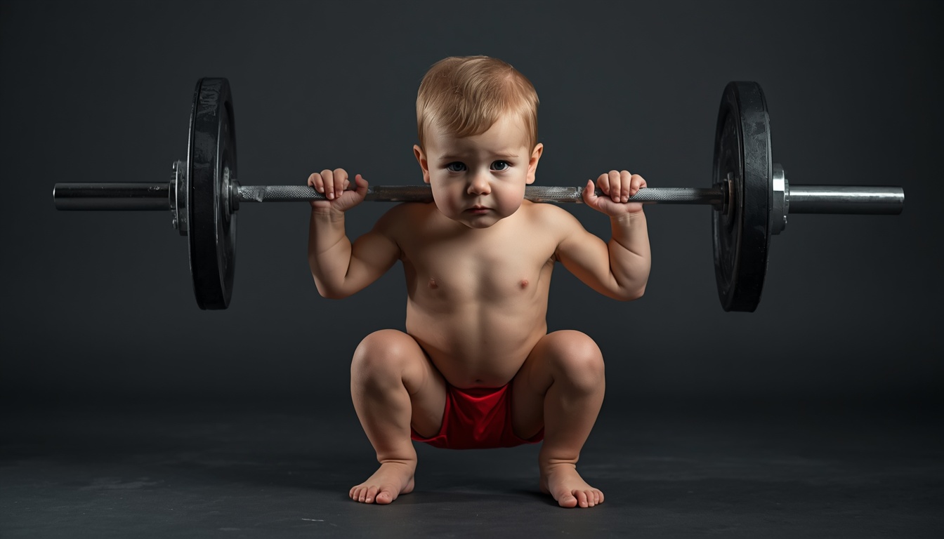 Baby squatting